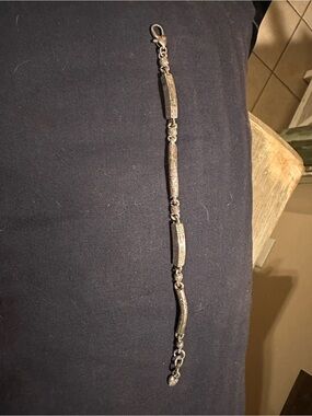 Brighton Silver-Tone Engraved Link Bracelet